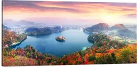 obraz-panorama-jezioro-w-gorach-gory-jesien-90x30