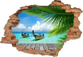 fototapeta-3d-dziura-w-scianie-samoprzylepna-naklejka-pod-palma-lodki