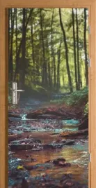 naklejka-fototapeta-na-drzwi-potoczek-w-lesie