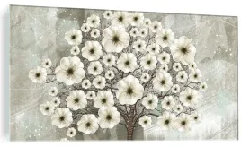 obraz-na-szkle-do-salonu-drzewo-kwiaty-120x60-cm