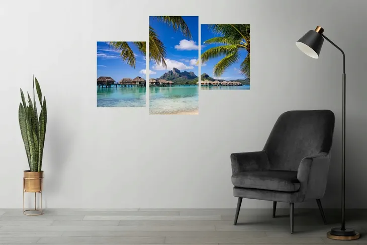 tryptyk-na-plotnie-bora-bora-palmy-ocean-sposob-wykonania-druk-cyfrowy