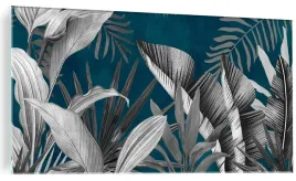 obraz-na-szkle-elegancke-szare-liscie-120x60