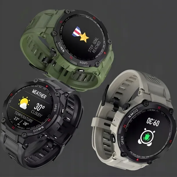 smartwatch-meski-zegarek-militarny-rozmowy-kroki-cisnienie-tetno-sen-szklo-material-paska-guma