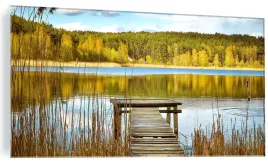 foto-obraz-szklany-staw-natura-pomost-100x50