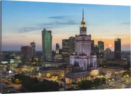 obraz-na-plotnie-warszawa-zachod-slonca-100x70