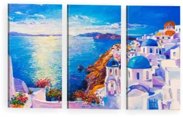 tryptyk-obraz-na-sciane-grecja-santorini-cyklady