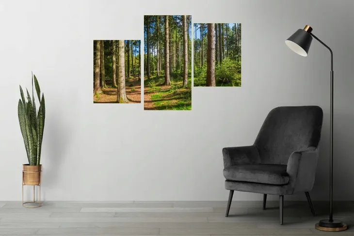 tryptyk-na-plotnie-panorama-lasu-las-drzewa-format-poziomy