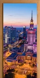 naklejka-fototapeta-na-drzwi-palac-kultury-warszaw