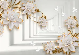 fototapeta-3d-do-sypialni-fizelina-na-sciane-korytarz-kwiaty-152x106