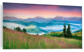 obraz-na-szkle-do-salonu-polana-gory-widok-120x60