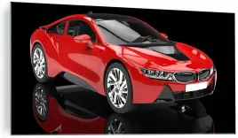 obraz-na-szkle-sportowe-auto-samochod-czerwony-bmw