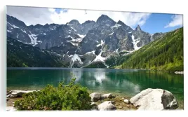 obraz-na-szkle-tatry-jezioro-w-gorach-120x60