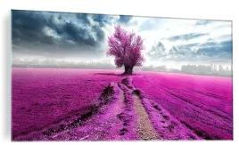 obraz-na-szkle-do-salonu-lawenda-drzewo-120x60cm