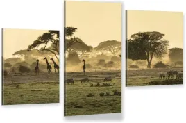 tryptyk-na-plotnie-zyrafy-na-sawannie-safari
