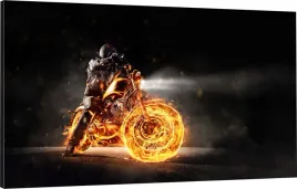 obraz-na-plotnie-motor-w-ogniu-harley-110x70-wzory