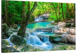 obraz-na-plotnie-wodospad-rzeka-las-100x70-cm