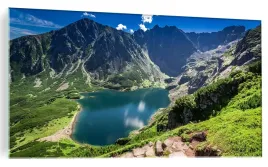 obraz-szklany-gorskie-jezioro-gory-tatry-120x60