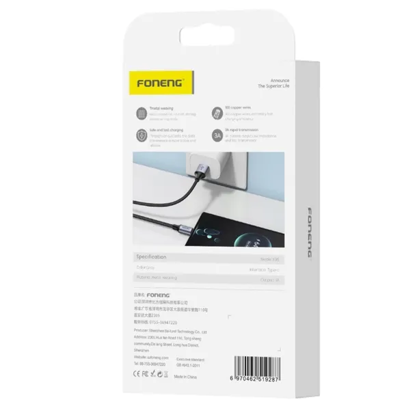 kabel-foneng-usb-usb-typ-c-12-m-czarny-007-kolor-czarny