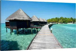 obraz-na-plotnie-bali-domki-ocean-most-120x80-hit