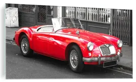 obraz-na-szkle-czerwony-samochod-old-vintage-car
