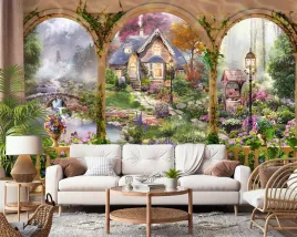 fototapeta-3d-winylowa-do-salonu-ogrod-kwiaty
