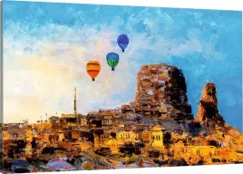 obraz-na-plotnie-kapadocja-balony-malowany-120x80