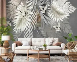 eleganckie-liscie-ptaki-fototapeta-flizelina-winyl