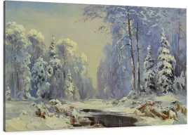 obraz-na-plotnie-zima-las-jak-malowany-120x80