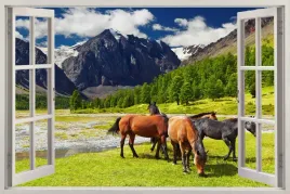 fototapeta-okno-krajobraz-3d-konie-polana-336-wz