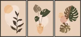 postery-ramki-3x-33x43-retro-rosliny-lisc-wyb