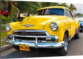 obraz-na-plotnie-car-zolty-samochod-auto-120x80