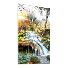 obraz-na-szkle-szklany-wodospad-las-natura-120x60c