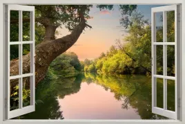 fototapeta-okno-krajobraz-jezioro-mazury