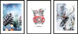 plakat-swiateczny-zestaw-plakatow-a3-boze-narodzenie-prezent-auto