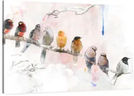 obraz-na-plotnie-ptaki-kanarek-galaz-120x80-cm
