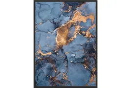 obraz-plakat-40x30-niebieski-marmur-abstrakcja
