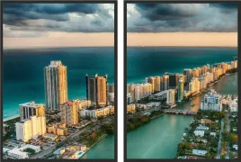 obraz-plakaty-dyptyk-60x40-miami-morze-miasto