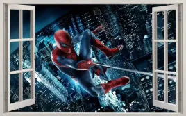 naklejki-na-sciane-okno-3d-spiderman-naklejka-scienna-dla-chlopca