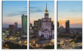 tryptyk-obraz-na-sciane-warszawa-zachod-slonca