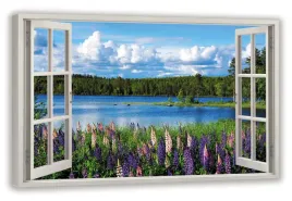 obraz-widok-przez-okno-natura-jezioro-70x50