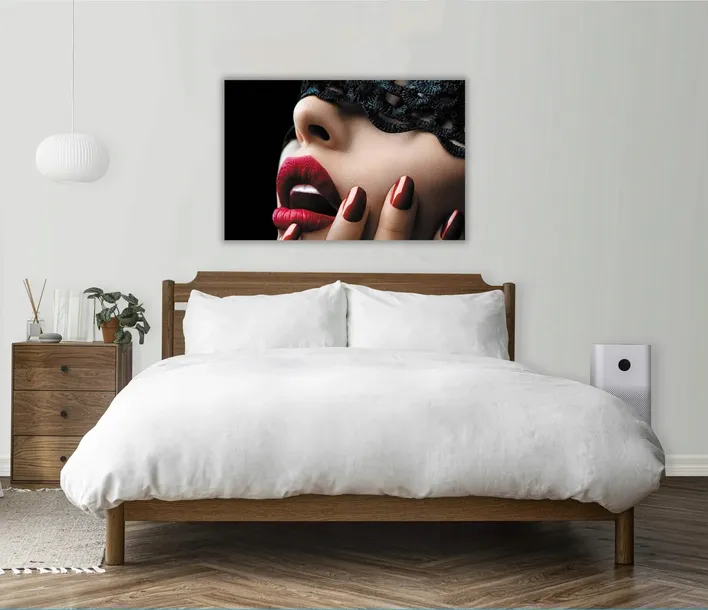 obraz-na-plotnie-usta-kobieta-twarz-loft-100x70-format-poziomy
