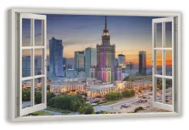 obraz-na-plotnie-okno-palac-kultury-warszawa100x70