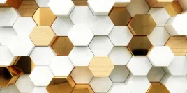elegancki-panel-pcv-biel-zloto-heksagony-efekt-3d