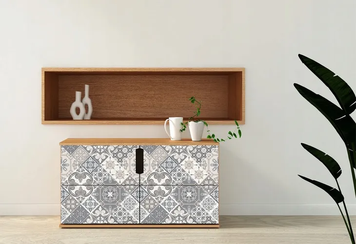marokanski-patchwork-szary-okleina-laminowana-szerokosc-naklejki-100-cm