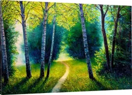 obraz-na-plotnie-las-brzozy-jak-malowany-70x50
