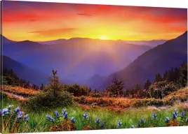 obraz-na-plotnie-gory-slonce-polana-110x70-980-wz