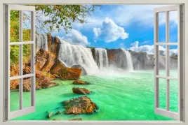 fototapeta-okno-krajobraz-wodospady-wodospad