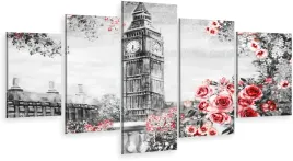 tryptyk-5-czesci-na-sciane-big-ben-kwiaty-980-wz
