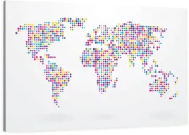 obraz-na-sciane-dekoracyjny-kolorowe-kropki-mapa-swiata-100x70-cm