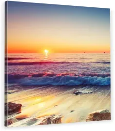 obraz-na-plotnie-morze-zachod-slonca-70x70x2cm-hit